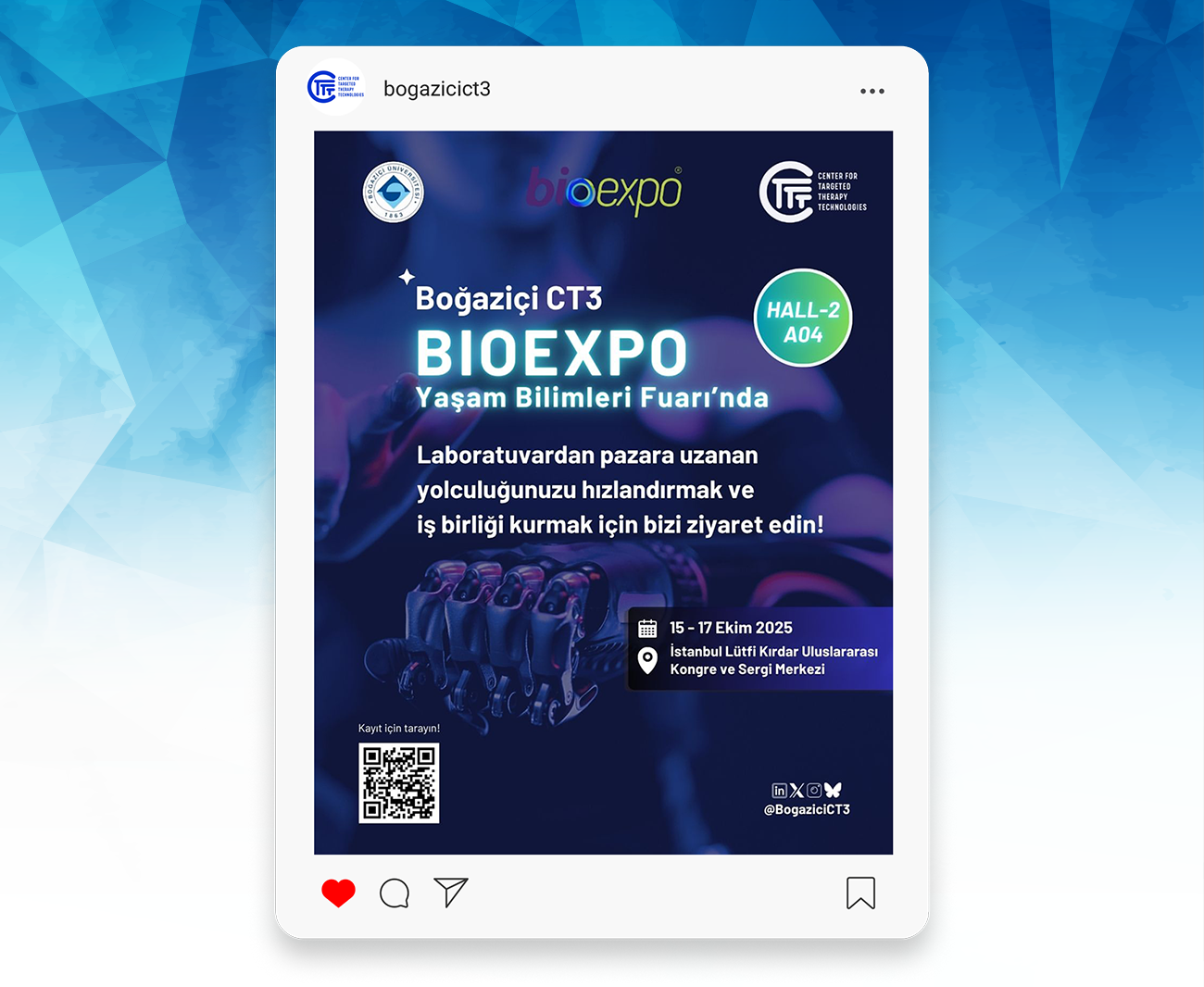 Boğaziçi CT³ Bioexpo 2025’te!
