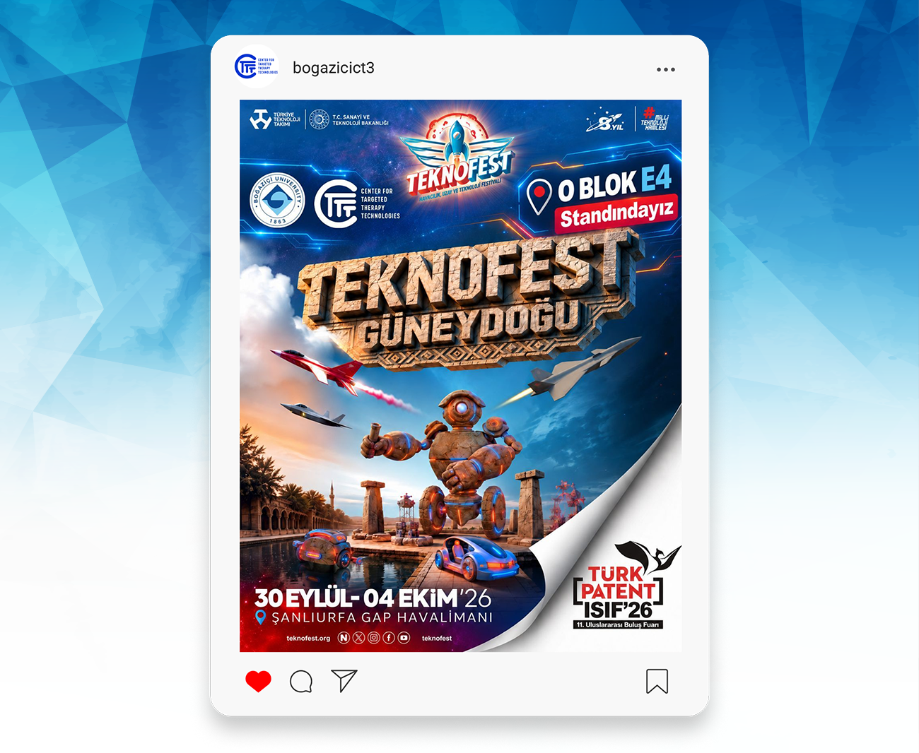 Boğaziçi CT³ ve Boğaziçi TTO olarak TEKNOFEST’teyiz!